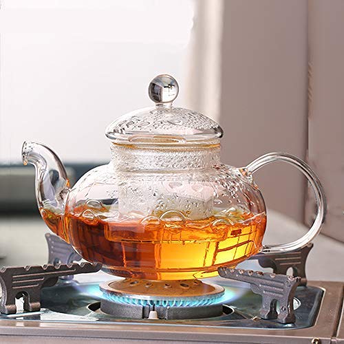 1000ml Removle Glass Filter and Stove Top Safe Borosilicate Glass Teapot